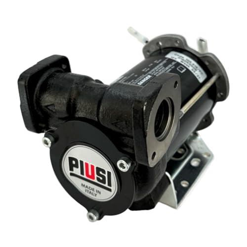 PIUSI Einfache Dieselumfüllpumpe Selbstansaugend mit 12V-Paletten, Durchflussmenge 50 Liter/Minute mit Inline-Verbindungen Flanschanschluss | BP3000 INLINE F00357000
