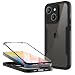 Produktbild NALIA Klare 360° Hybrid Schutzhülle kompatibel mit iPhone 14 Plus Hülle, Transparent Anti-Gelb rutschfest, Harte Rückseite & Display-Folie & Aufprall-Schutz Silikon-Rahmen Schwarz, Rundum-Schutz Etui