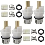 Qblahip 4 Pack RP25513 Faucet Stem Fit for De-lta two handle Faucet Repair Kit with RP24096 cartridge RP4993 Seat and Spring RP24097 Turn stop1/4