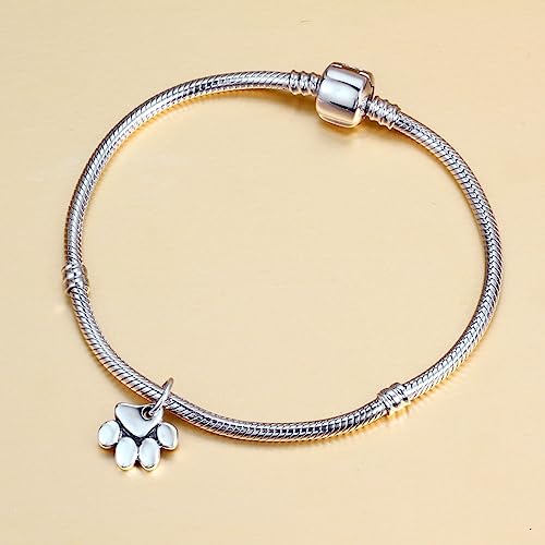2025 Dog Paw Print Charms fit Pandora Animal Bracelet, 925 Sterling Silver Puppy/Cat Paw Pendant Beads, Pet Pawprint Charm Gifts for Daughter/Friends/Mothers Day3