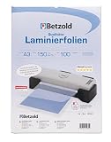 Betzold - 100x A3 Laminierfolien - Laminieren Schulbedarf Bürobedarf Laminiertaschen