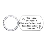 XGAKWD Father's Day Birthday Christmas Key Chain Gifts for Grandpa from Granddaughter, Grandfather Gift Keychain (Grandfather Granddaughter)