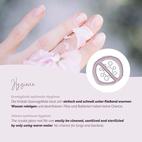 Livella Kristall-Glasnagelfeile – Etui Roségold - Nagelfeile besonders schonend und sanft zu Fingernägeln - Maniküre… – Bild 7