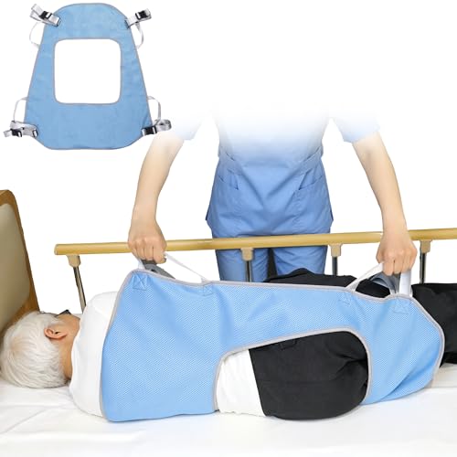 O-Shaped Transfer Sheet with Reinforced Handles, Breathable Mesh Patient Positioning Sheet, Repositioning Draw Sheet for Bedridden Patients, Hospital Bed Transfer Aid for Elderly, Caregiver Assistance