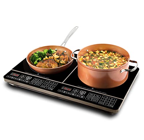 Nuwave Double Precision Induction Cooktop, Portable, Powerful With 2 Large 8” Heating Coils, 94 Temperature Settings From 100°F To 575°F In 5°F Increments, 2 – 11.5” Heat-Resistant Cooking Surfaces #TOP2