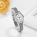 JewelryWe Reloj Correa Elástica Mujer: Relojes Plata de Cuarzo Analógico Redondo para Señora Correa Extensible de Acero Inoxidable Esfera Numérica Grande Imagen de JewelryWe Reloj Correa Elástica Mujer: Relojes Plata de Cuarzo Analógico Redondo para Señora Correa Extensible de Acero Inoxidable Esfera Numérica Grande