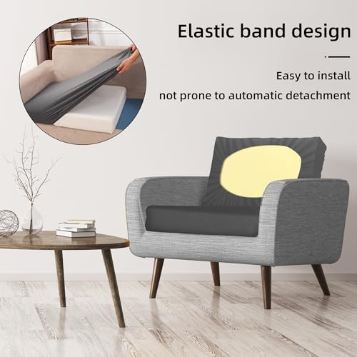 Image of BIETYONE 8Pcs Stretch Patio Cushion Covers,Outdoor Couch Covers Replacement,Outdoor Couch & Sofa Slipcovers,for Patio Furniture Cushion Covers,Washable Reusable Furniture Protector (Gray, Cover Only)