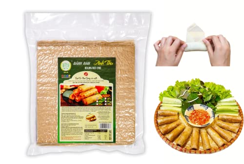 Anhthu Ram Rolling Rice Cake | Spring Rice Rolls Special Dew Drying Type Speciality Food Of Hatinh - Fresh Crispy And Delicious Rolls Wrappers For Vietnamese Egg Rolls 500 Gram (1Lbs) (4 Pack) #TOP16