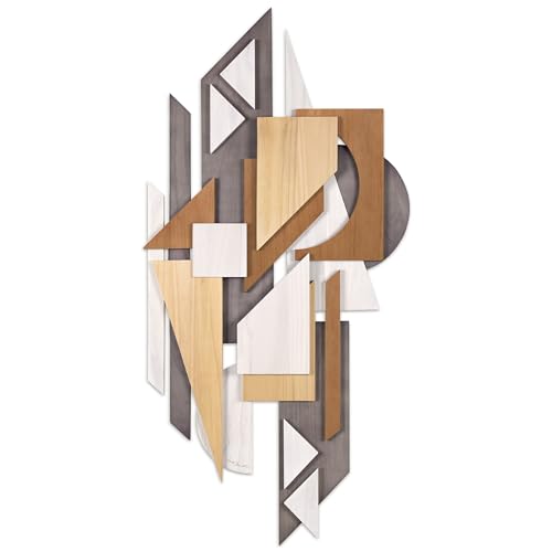 Empire Art Direct "Moonlit Mist I" Handmade Dimensional Solid Paulownia Wood Abstracts Wall Art, Ready to Hang, Living Room, Bedroom & Office, 48" x 24"x 1.42"