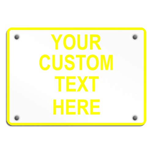 Aluminum weatherproof metal sign with customizable text