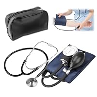 WDKXCN Blutdruckmessgerät Manuell mit Stethoskop, Aneroid Oberarm Manuelles Blutdruckmessgerät mit Tragetasche, Blutdruckmanschette Manuell für Krankenschwester Doktor Senior Erwachsene