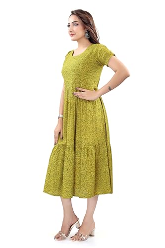 Image of B2F Women's Flared Anarkali Maternity Dress, Feeding Kurti with Concealed Zip for Pre & Post Pregnancy