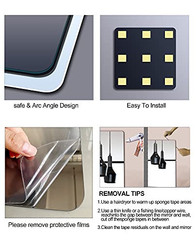 Image of UNBREAKABL MIRO Shatterproof Full Length Mirror Tiles, 4-Piece Set, 16x16 Inch, Frameless Plexiglass Acrylic Plastic, Wall Mounted, Home Gym, Workout, Bedroom