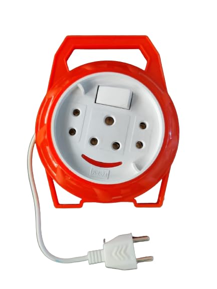 ALJA Diamond Flex Box 6A 2 Pin Flex Box 3 mtr with Handle, Indicator & Indian Socket