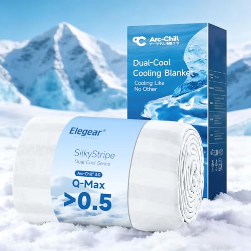 Image of Elegear Double-Sided Arc-Chill 3.0 Cooling Blanket for Hot Sleepers, King | Q-Max>0.5 Cooling Fabric, Absorbs Heat to Keep Body Cool, Lightweight Summer Blankets for Night Sweats & Menopause, 108 inchx90 inch