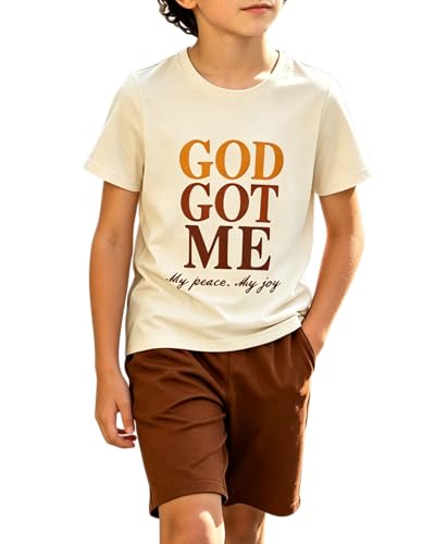 Image of Boys 2 Piece Outfits Short Sleeve Basketball Pattern T-Shirt and Shorts Summer Clothes for Kids 5-12 Years