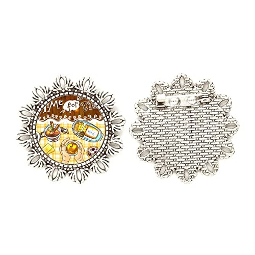 Broche de plata flor de chocolate ideal para realzar tus vestidos en eventos