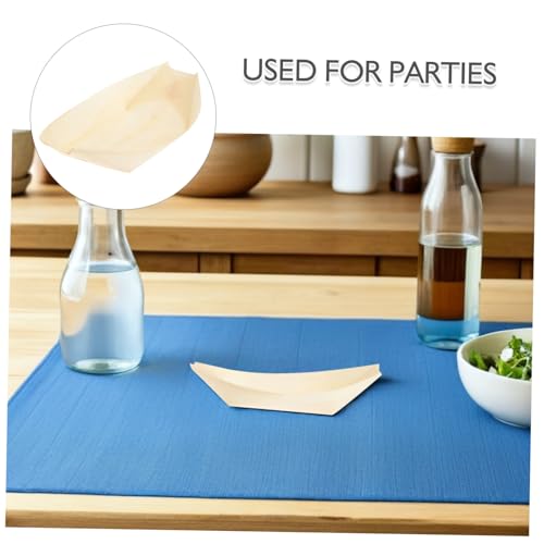 Platos desechables de madera para sushi 11.5 cm x 6.5 cm 100 pcs miniatura 3