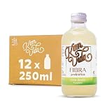Komvida Kombucha Pack 12x250ml - Bebida Ecológica de Té fermentado, Probióticos Naturales, Sin Azúcares Añadidos - Sabor Fibra