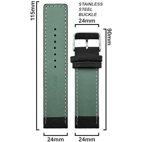 Image of DBLACK ''ZOLO'' Premium Leather Watch Strap, Pebble Pattern Design Watch Belt / / For 20mm, 22mm, or 24mm Boxy Finish Watch Band (Choose Your Size & Color)