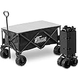 FIELDOOR ワイルドマルチキャリー 【スマートタフロング/ブラック】 ＆ アルミロールテーブル ＆ 変換アダプタ 折りたたみ式多用途キャリーカート 耐荷重150kg アウトドア キャンプ レジャー