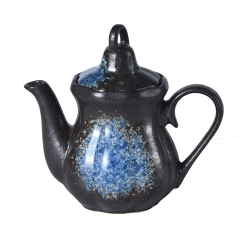 SBCGFY Tarro de Aceite de cerámica, Bote de Aceite Vintage, Botella de cerámica para Cocina, vinagrera para cocinar en la Cocina.(Negro 14,5x13cm)