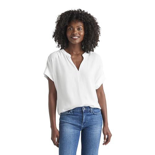 Splendid Blusa de crepé Wynne para Mujer, Blanco, S