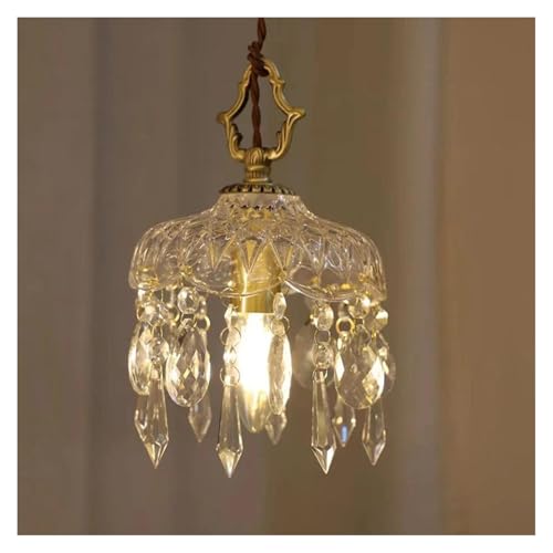 Suspension LED française réglable avec abat-jour en verre AGold