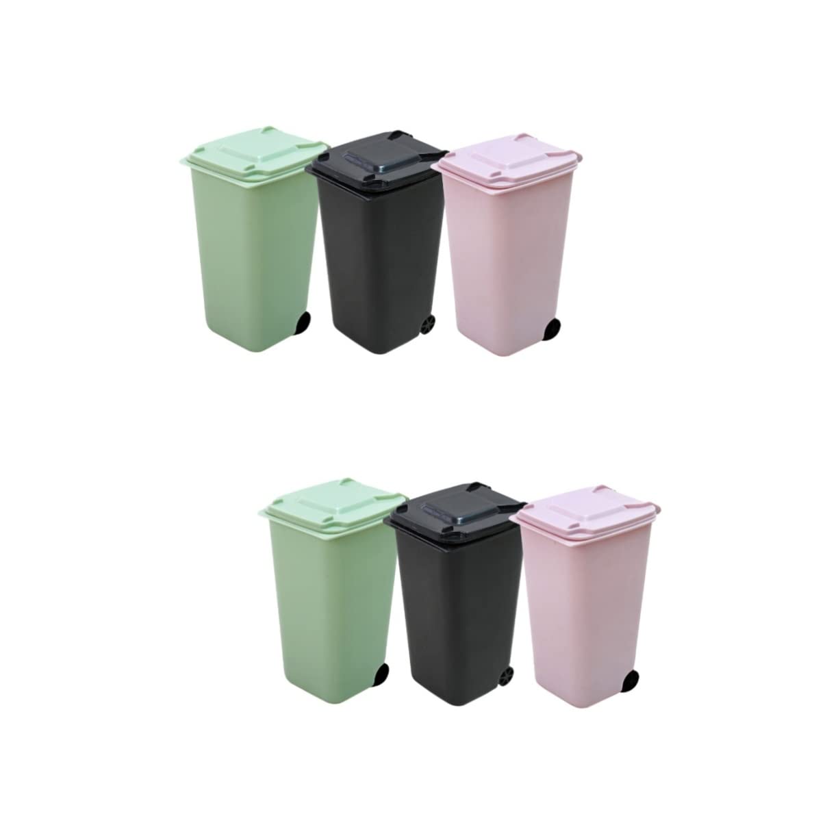 Mini poubelle de bureau Ciieeo 2 ensembles de conteneurs de table noir vert rose