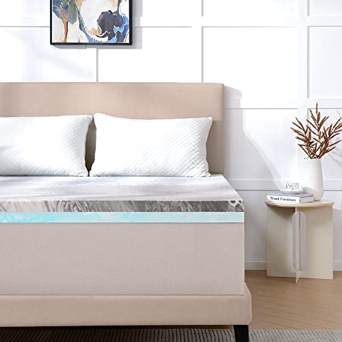 NeuType Mattress Topper 3 Inch Memory Foam Mattress Topper Queen Cooling Mattress Topper Bamboo Charcoal Foam & Gel Infused Bed Topper for Pressure-Relieving Egg Crate Mattress Topper