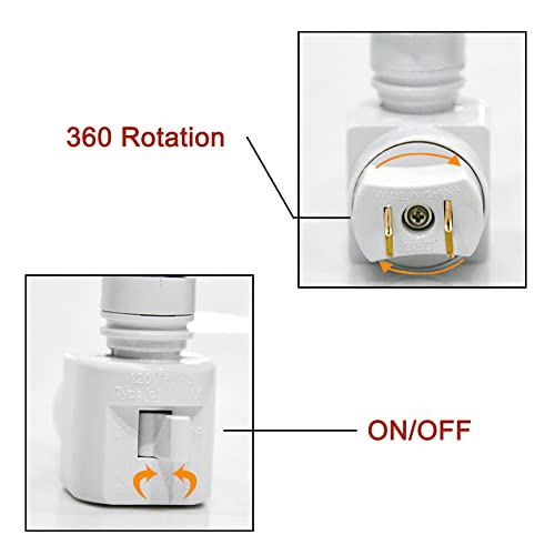 Goothy 1 Pack Christmas Silver Bubble Light Night Lights, 2 Vintage 5 Watt Clear Bubble Light Bulb With Silver Glitter And Gold Glitter Fluid (1 Spare) E12 Candelabra Base, Swivel Plug In Base,White #TOP2