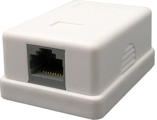 1-Port White CAT5E Surface Mount Biscuit Block With Jack UL QTY 10