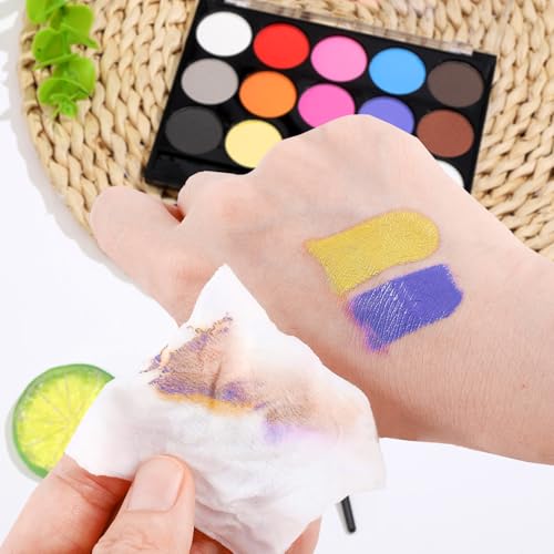 Uoxmiy Face Painting Kit for Children with Stencils, 15 Colors Washable Face Paint for Women Adults for Art Theater Halloween Party Cosplay Clown - Image 4