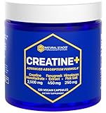 NATURAL STACKS Creatine Monohydrate Pills 2500mg - Maximum Absorption Formula w/Himalayan Salt & Fenugreek | Supports Brain Health, Endurance & Muscle Building - 120 Creatine Capsules