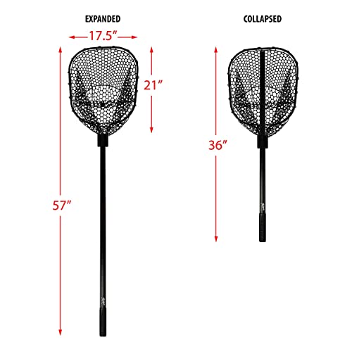 Tackle Hd Telescopic Landing Net, 36 To 57-Inch Long Fishing Net, Fish Net With 12-Inch Deep Rubber Mesh, Fishing Gear And Equipment For Saltwater, Freshwater, Or Fly Fishing, Black #TOP2