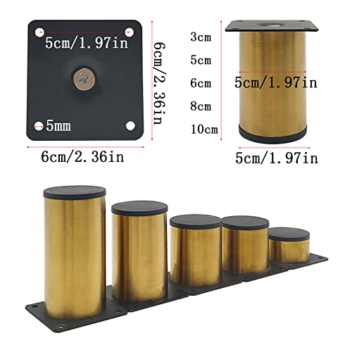 Patas para muebles redondas de acero inoxidable para sofá, cama y armario 3