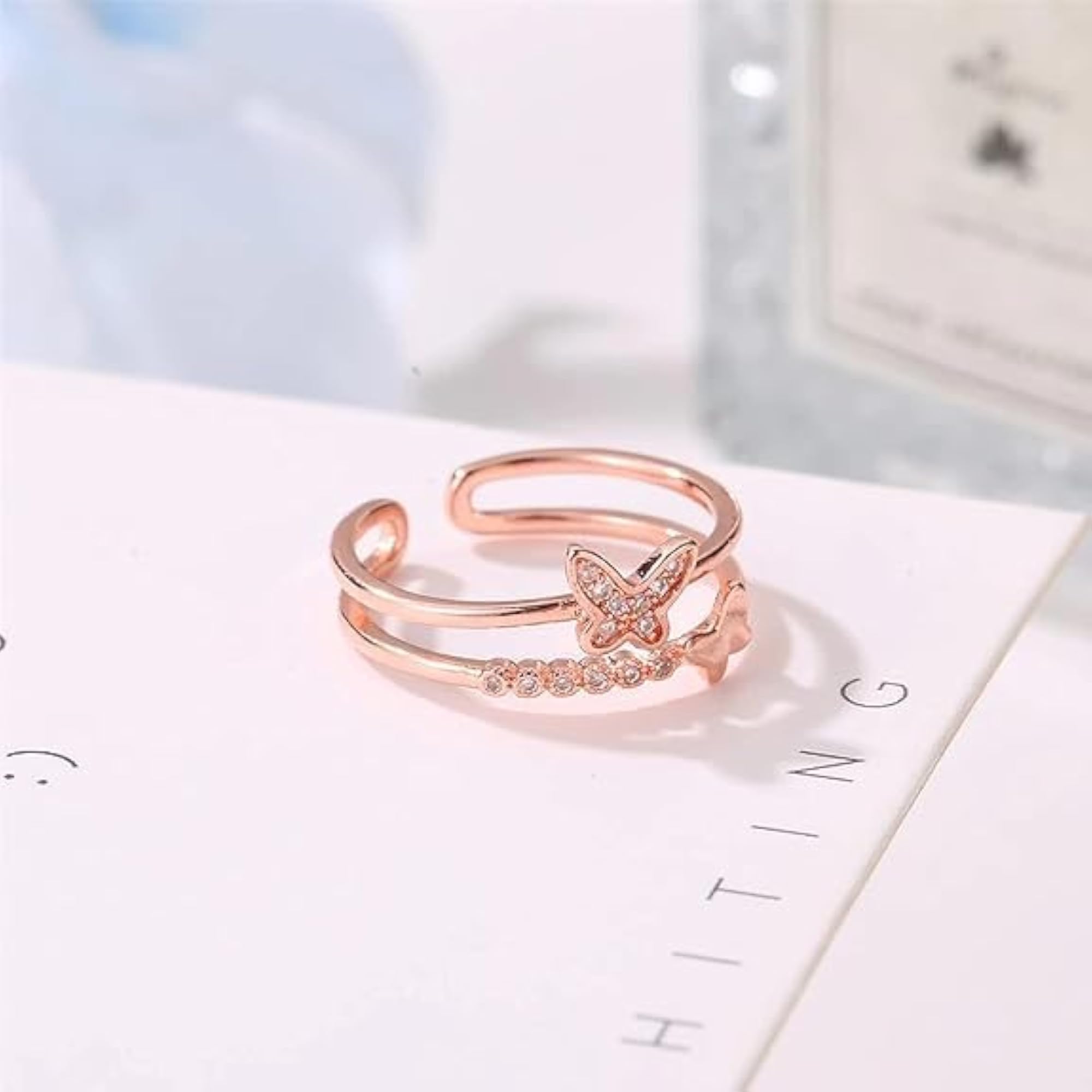 Open Circle Rose Retro Casual Stainless Steel Alloy Ring