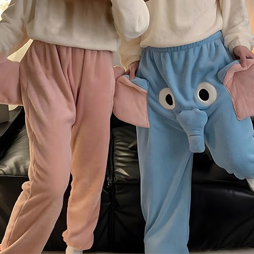 Atlodas Elephant Pajama Short, Cute Cartoon Animal Pants Big Nose and Ears Unisex Soft Sleepwear for Women Men Leisure 5
