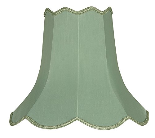 Preisvergleich Produktbild Oaks Lighting Lampenschirm 25,4 Kunstseide Scallop parent Traditionell salbeigrün