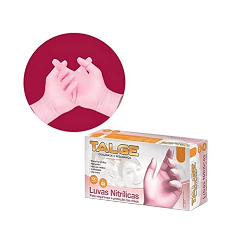 Talge Luva Nitrilica Rosa S M 100Un, Talge