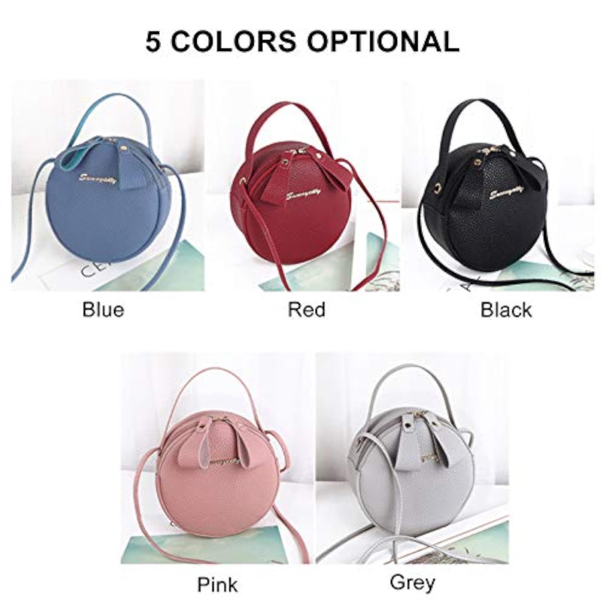 Ladies Portable Small Round Messenger Shoulder Bag