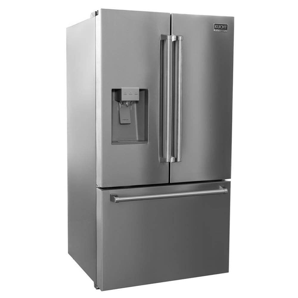 Pemberly Row 36" Standard Depth Freestanding French Door Refrigerator, 28.9 Cu. Ft. Total Capacity, Ice And Water Through Door, Electronic Temperature Control, Stainless Steel Finish on Fridge.com - View 4