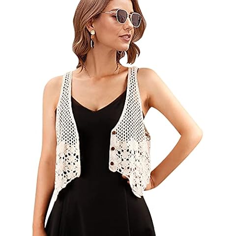 DRESSHAPE Women Knitted Sheer Cardigans for Women Floral Cropped Jacket Cover