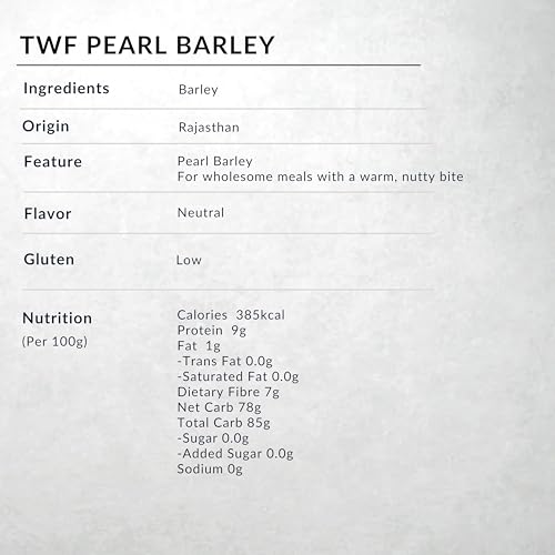Image of TWF Pearl Barley Dalia | 1kg | 100% Natural Broken Jau | Cooks in just 15 minutes | Sourced from Punjab | High-Fiber Flour for Baking, Smoothies & Healthy Recipes