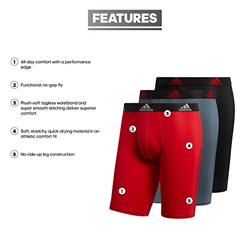 Image of adidas Men's Performance 3-Pack Long Boxer Brief