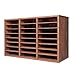 VEVOR Literature Organizer, 24 Compartments Office Mailbox with Removable Shelves, Wooden Mailbox Sorter Particle Board Office Home Classroom Storage, File Sorter for Documents, Papers, Dark Brown