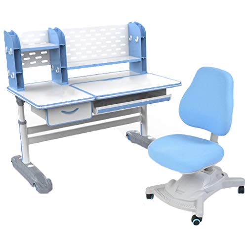 Banco Scuola con Rotelle e Sedia Ergonomica per Bambini 3-6 Anni