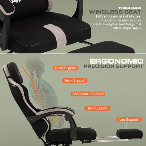Image of DROGO Comformax Ergonomic Gaming Chair with Breathable Weave Fabric for Long-Hour Comfort | Integrated Massager | Ergo Sync Armrest | Retractable Footrest | 1 Year Warranty(Black)