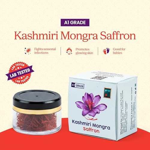 Image of My Pahadi Dukan Kashmiri Mongra Saffron 10g, A++ Grade Pure Kesar, Handpicked, Deep Crimson Color & Strong Aroma, Natural Saffron for Cooking, Pregnancy, Rituals & Wellness Lab Tested