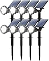 Tadyreal Solar Lights Outdoor Waterproof IP65 180° Adjustable Solar Powered Landscape Spot Lights for Yard 4 Lighting Modes Spotlights for Pathway Garden Outside Wall Pool Porch (8 Pack, Cool White)